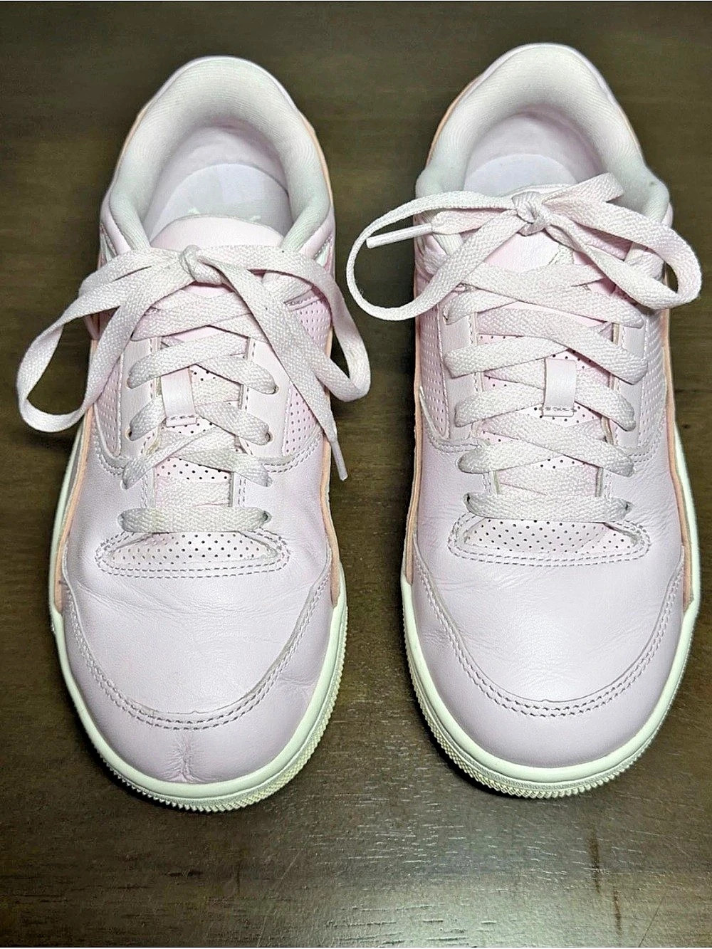 Jordan Flight Court GS 'Pink Foam Muslin' & White Sneakers Girls US 6Y